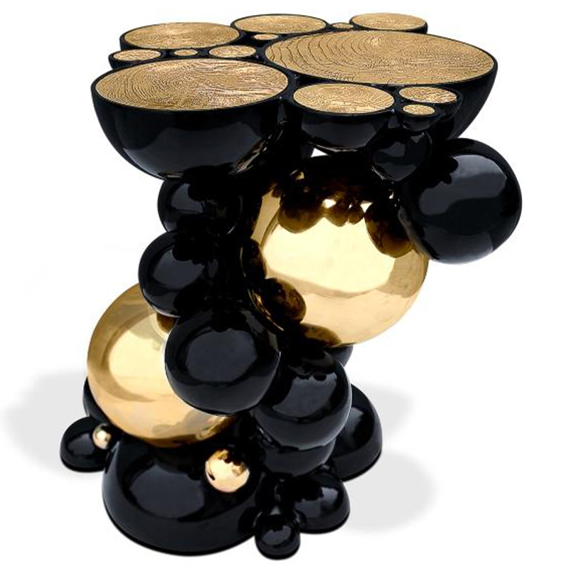 Приставной стол Newton Side Table in Black Boca do Lobo Черный Золотой в Орле | Loft Concept 
