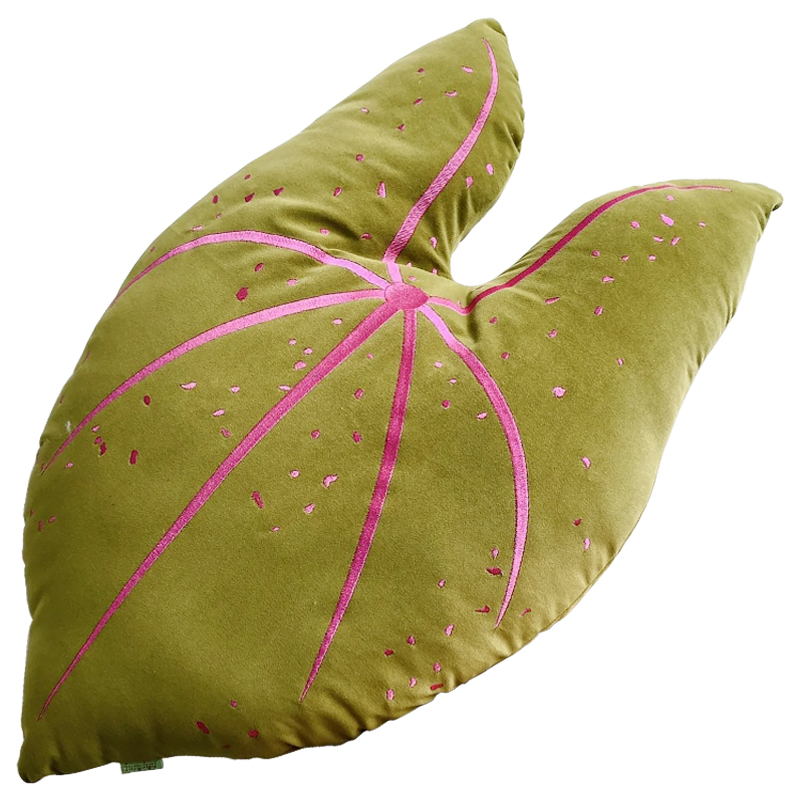 Декоративная подушка Botanical Cushion Caladium Зеленый смок Розовый Декоративная подушка Botanical Cushion Caladium Зеленый смок Розовый в Орле | Loft Concept
