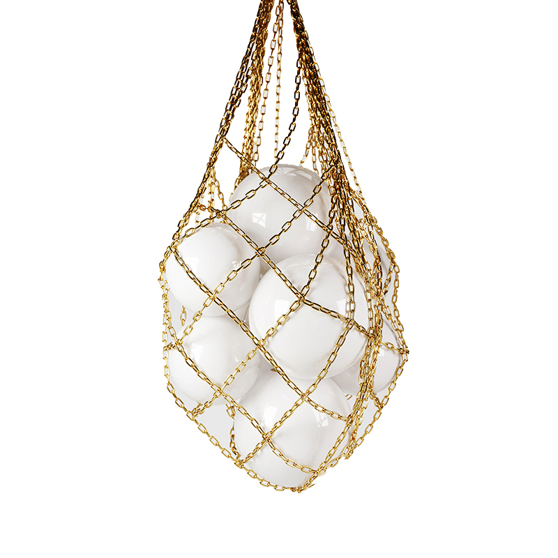 Люстра HELMI SUSPENSION CHANDELIER Глянцевое золото Белое матовое стекло в Орле | Loft Concept 