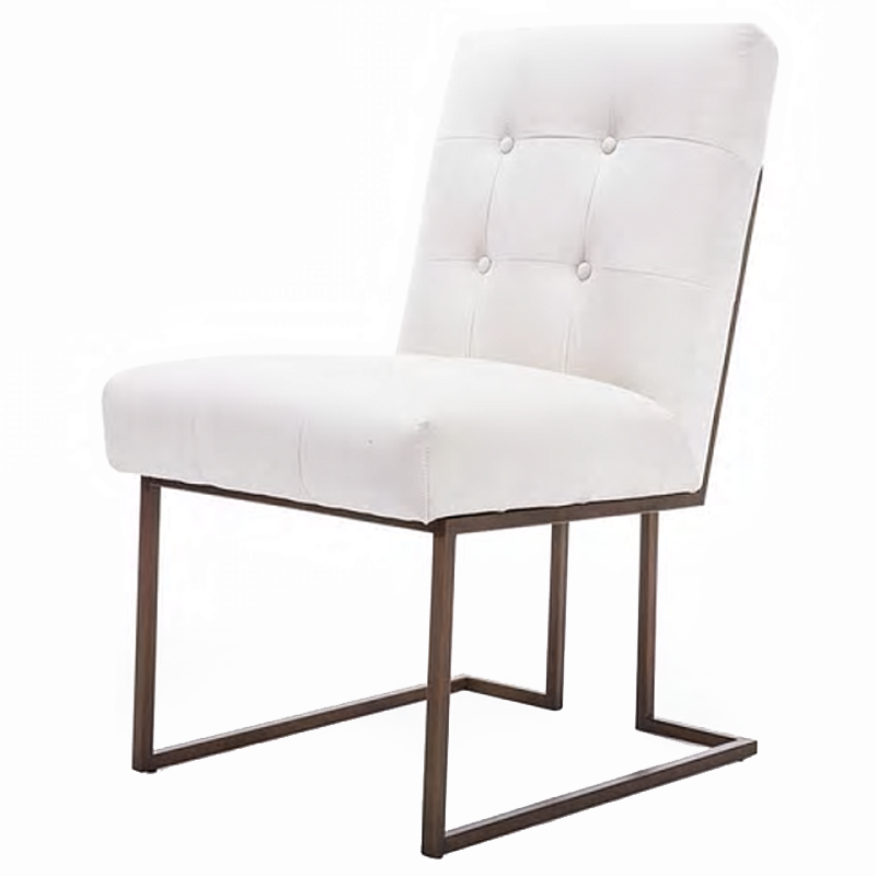 Стул обеденный Burleigh Dining Chair Pearl Iron Белый Коричневый Стул обеденный Burleigh Dining Chair Pearl Iron Белый Коричневый в Орле | Loft Concept