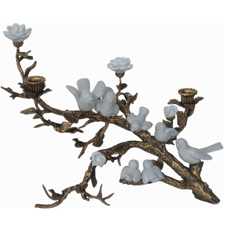Подсвечник Bronze Branch Candlestick Белый Бронза Подсвечник Bronze Branch Candlestick Белый Бронза в Орле | Loft Concept