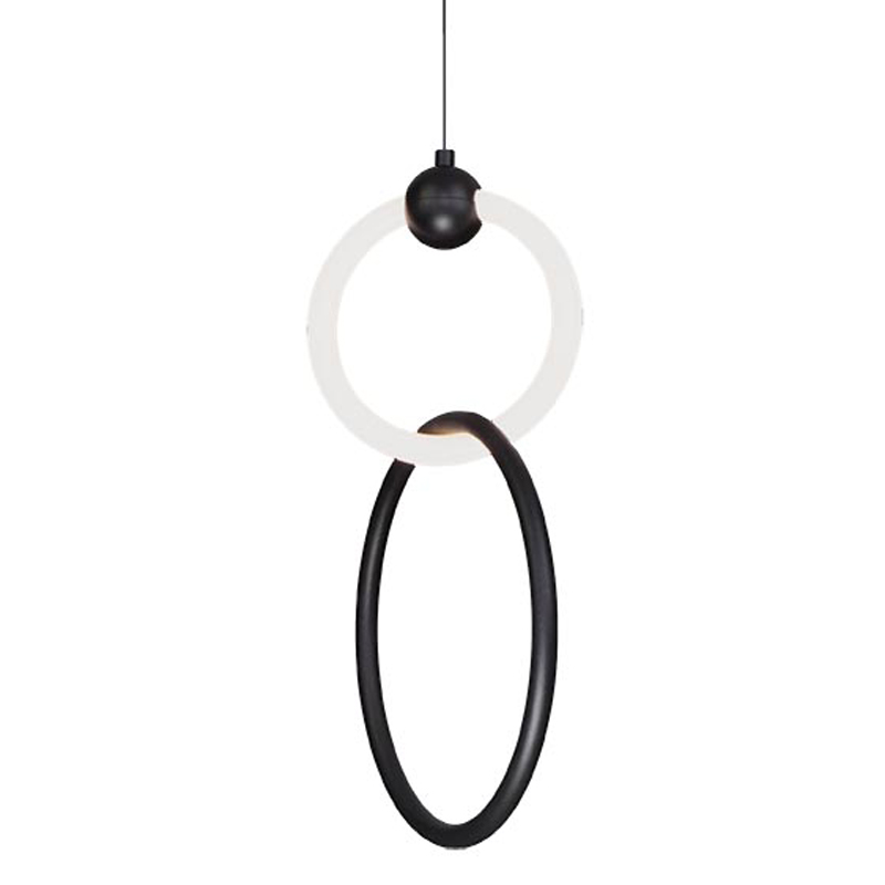 Подвесной светильник double RING LIGHT Черный Белый Подвесной светильник double RING LIGHT Черный Белый в Орле | Loft Concept