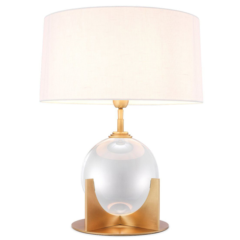 Настольная лампа Eichholtz Table Lamp Fontelina Латунь Античная полированная Прозрачный Белый Настольная лампа Eichholtz Table Lamp Fontelina Латунь Античная полированная Прозрачный Белый в Орле | Loft Concept