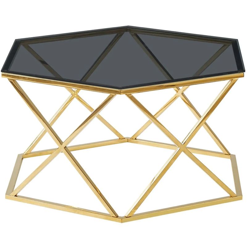Столик кофейный Ormando Collection Gold №1 Глянцевое золото Стекло Смок Столик кофейный Ormando Collection Gold №1 Глянцевое золото Стекло Смок в Орле | Loft Concept