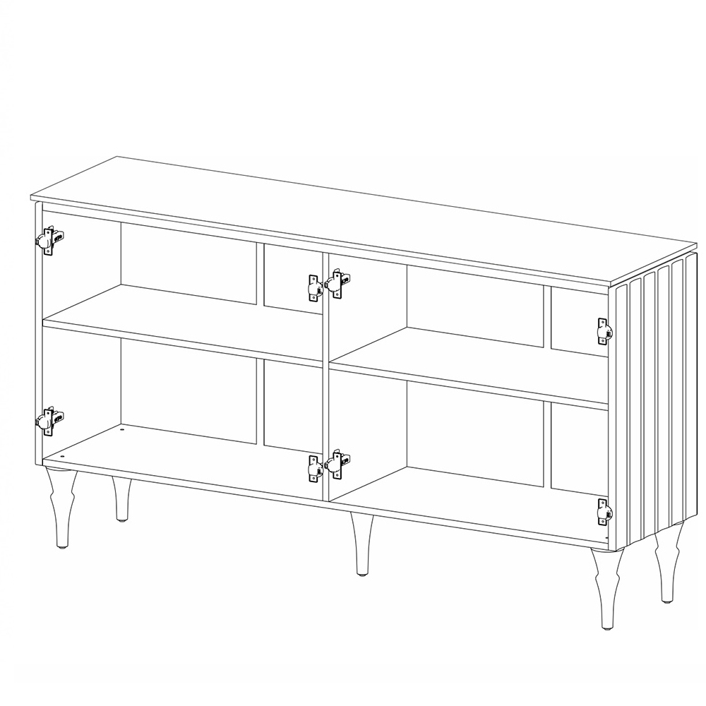 Консоль четырёхдверная с белым рельефным фасадом Expanses of Beauty в Орле