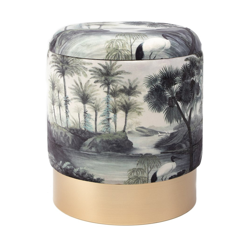 Пуф PUF Jungle Print river&tree small Мульти Золотой Пуф PUF Jungle Print river&tree small Мульти Золотой в Орле | Loft Concept