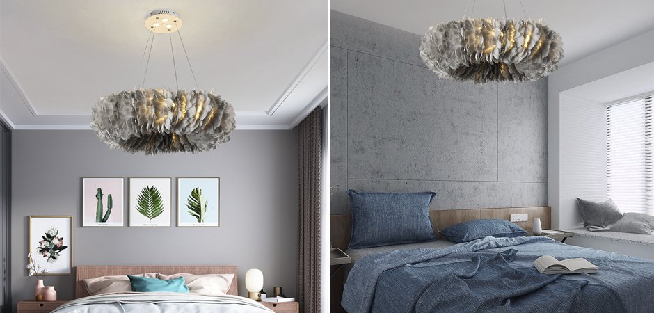 Люстра Кольцо из перьев Plumage Grey Люстра Кольцо из перьев Plumage Grey - Loft-Concept в Орле