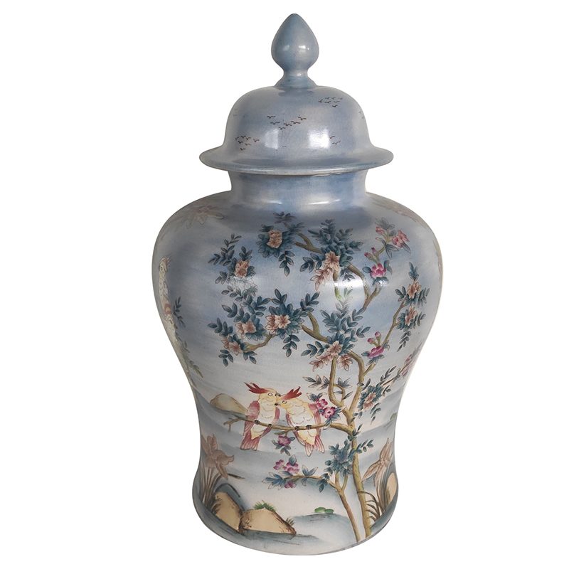 Ваза с крышкой Blue Vase Parrots Светло-голубой Мульти Ваза с крышкой Blue Vase Parrots Светло-голубой Мульти в Орле | Loft Concept