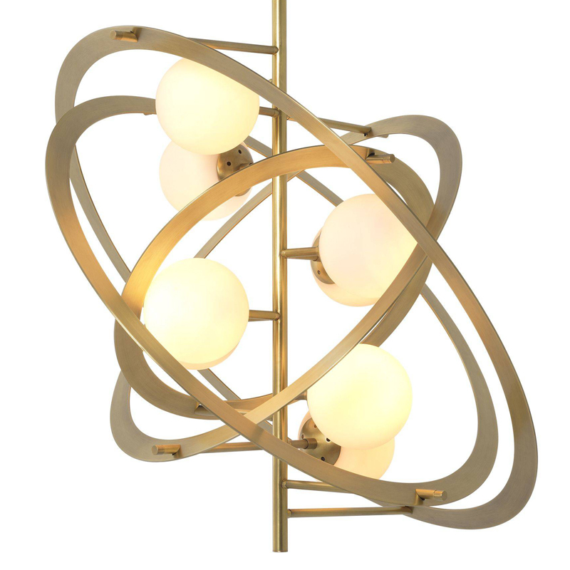 Люстра Eichholtz Chandelier Space Латунь Античная полированная Белый Люстра Eichholtz Chandelier Space Латунь Античная полированная Белый в Орле | Loft Concept