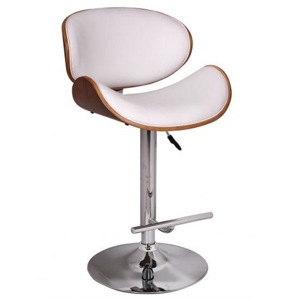 Барный стул Lounge Bar Stool белый Хром Белый Коричневый в Орле | Loft Concept 