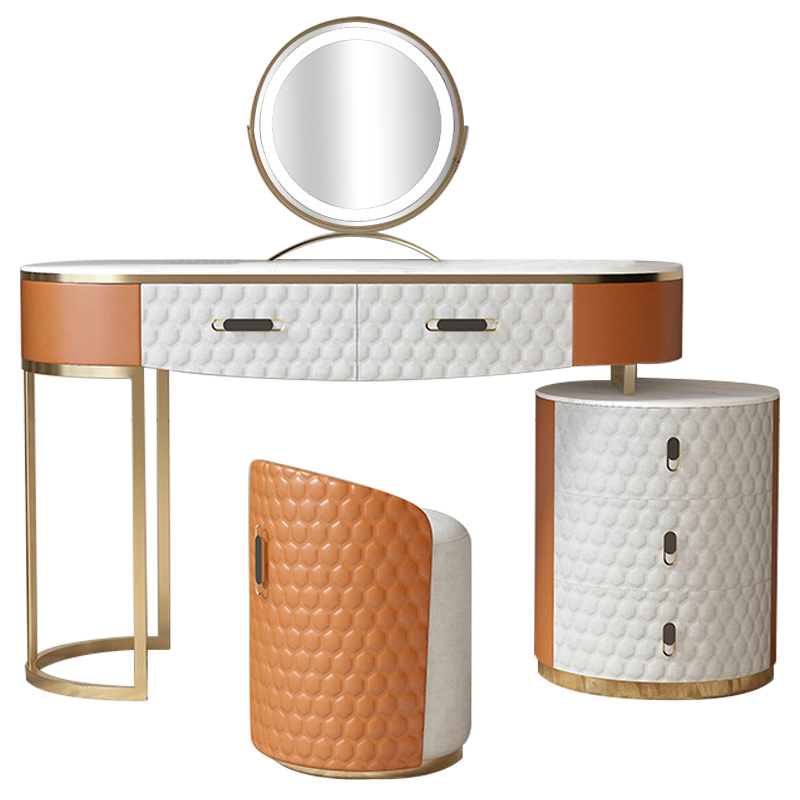 Трельяж Kathryn Bedroom Dressing Table Orange Белый Оранжевый Золотой в Орле | Loft Concept 
