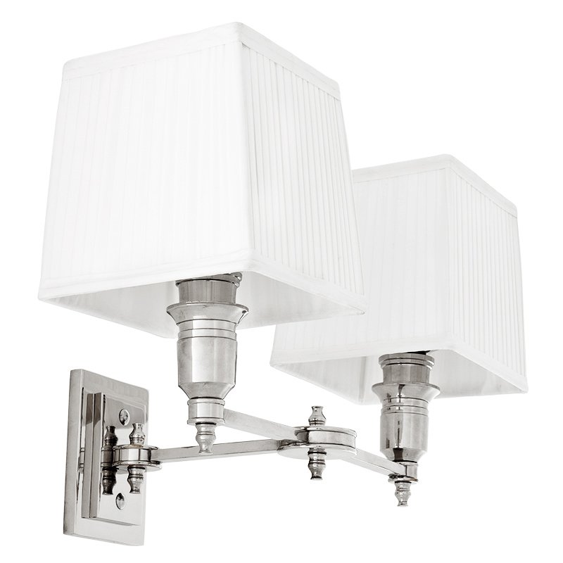 Бра Wall Lamp Lexington Double Nickel+White Никель Белый Бра Wall Lamp Lexington Double Nickel+White Никель Белый в Орле | Loft Concept