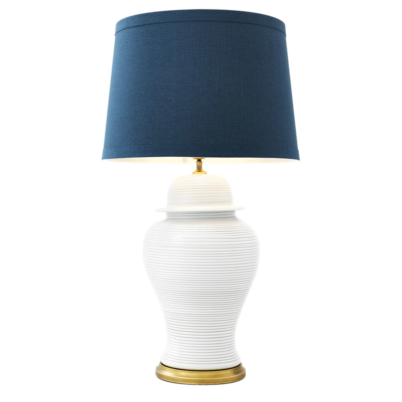 Настольная лампа Eichholtz Table Lamp Celestine Белый Синий Латунь Античная полированная Настольная лампа Eichholtz Table Lamp Celestine Белый Синий Латунь Античная полированная в Орле | Loft Concept