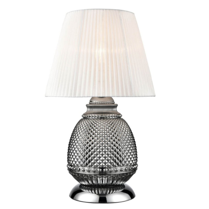 Настольная лампа Gloria Chrome Table Lamp Темный хром Белый Настольная лампа Gloria Chrome Table Lamp Темный хром Белый в Орле | Loft Concept