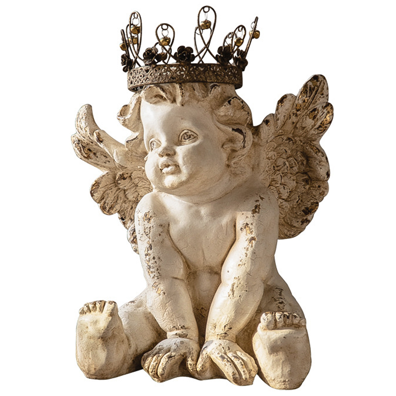 Статуэтка Angel Crown Provence Statuette Бежевый Коричневый винтаж Статуэтка Angel Crown Provence Statuette Бежевый Коричневый винтаж в Орле | Loft Concept