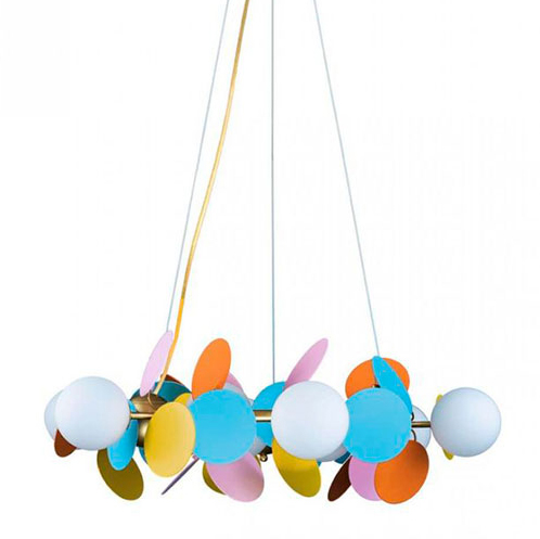 Люстра MATISSE Chandelier circle multicolor диаметр 70 Мульти Золотой Люстра MATISSE Chandelier circle multicolor диаметр 70 Мульти Золотой в Орле | Loft Concept