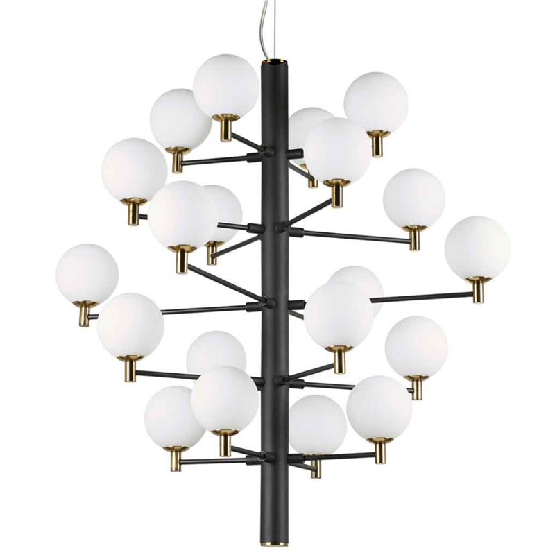 Люстра Italian Globe Abstraction Light White and Black 20 Белый Золотой Черный Люстра Italian Globe Abstraction Light White and Black 20 Белый Золотой Черный в Орле | Loft Concept