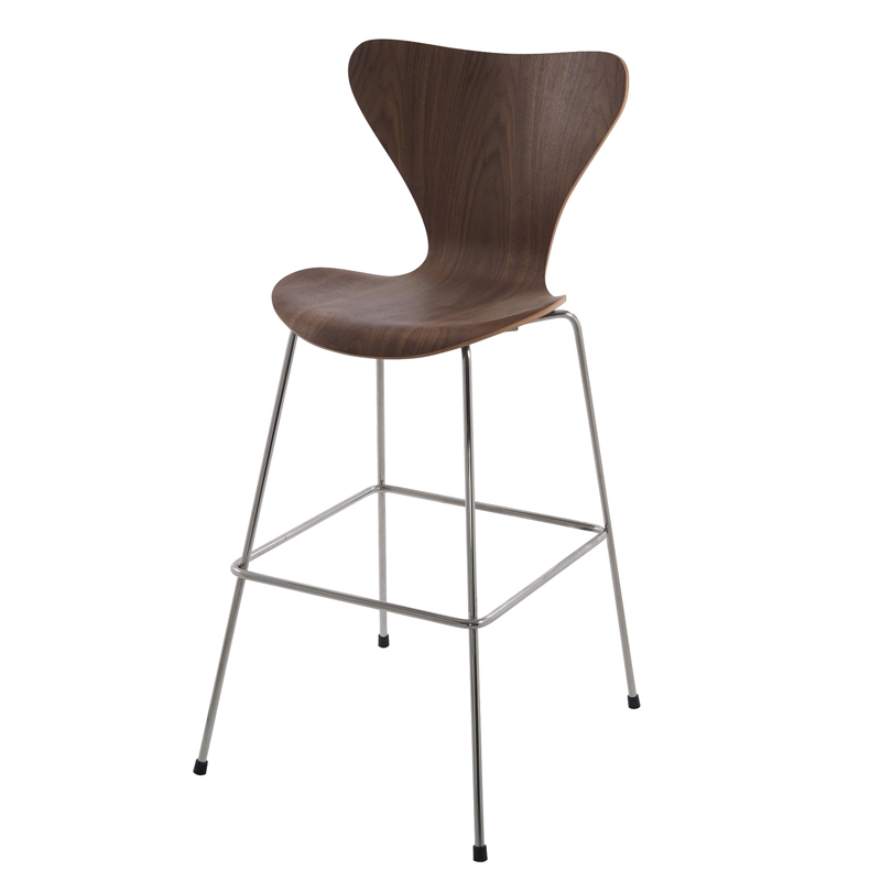 Барный стул Series 7 Bar Stool Орех Нержавеющая сталь Барный стул Series 7 Bar Stool Орех Нержавеющая сталь в Орле | Loft Concept