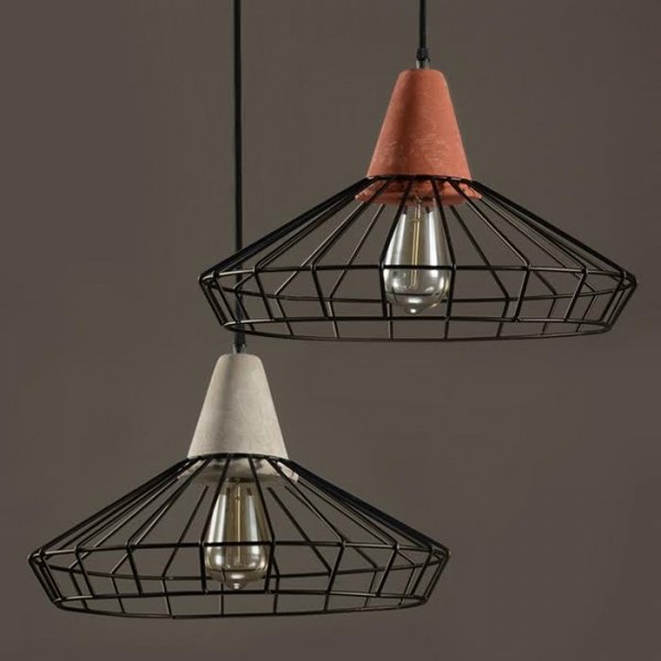 Подвесной светильник Cement Droplight Pendant Light pyramid Серый Красный Черный в Орле | Loft Concept 