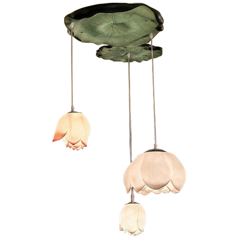 Люстра Lotus Buds Chandelier Белый Розовый пастельный Зеленый шалфей Люстра Lotus Buds Chandelier Белый Розовый пастельный Зеленый шалфей в Орле | Loft Concept