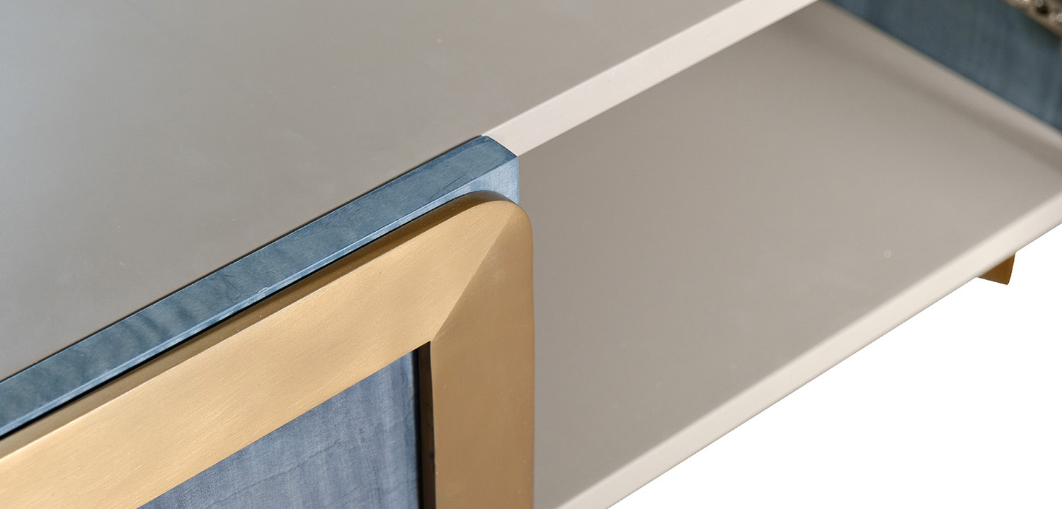 Шкаф в стиле арт-деко Aberforth Cabinet Синий перламутр - фото №2