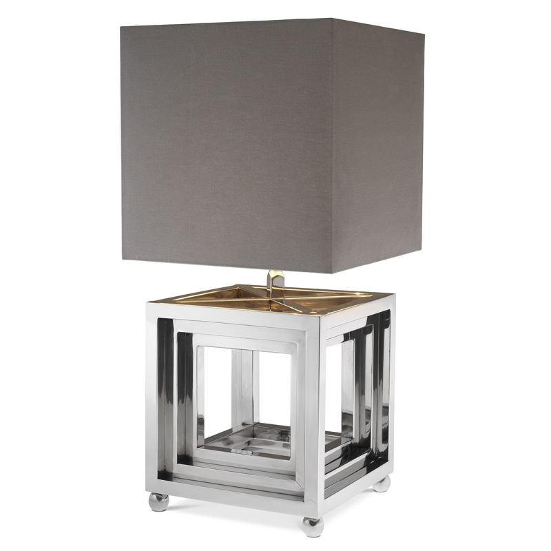 Настольная лампа Eichholtz Table Lamp Bellagio Никель Серый Настольная лампа Eichholtz Table Lamp Bellagio Никель Серый в Орле | Loft Concept