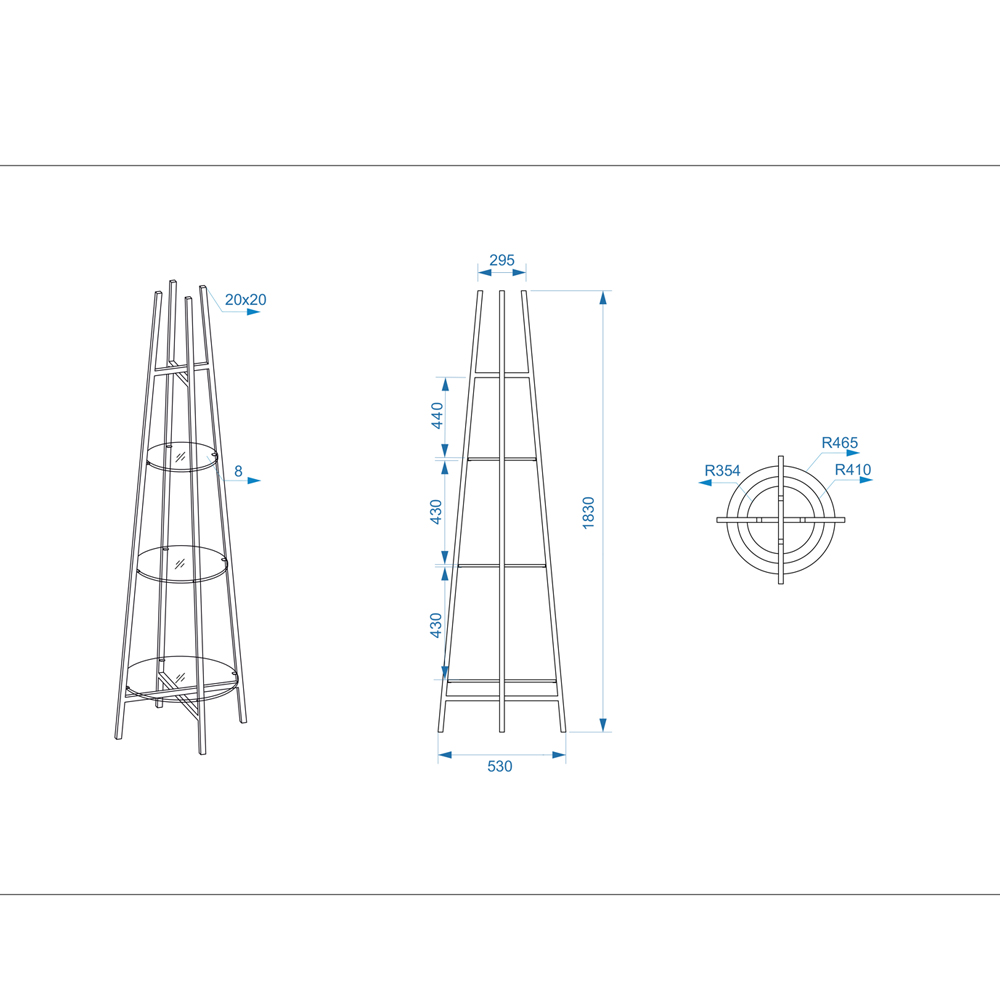 Стеллаж конусообразный с прозрачными стеклянными полками Tower Стеллаж конусообразный с прозрачными стеклянными полками Tower в Орле