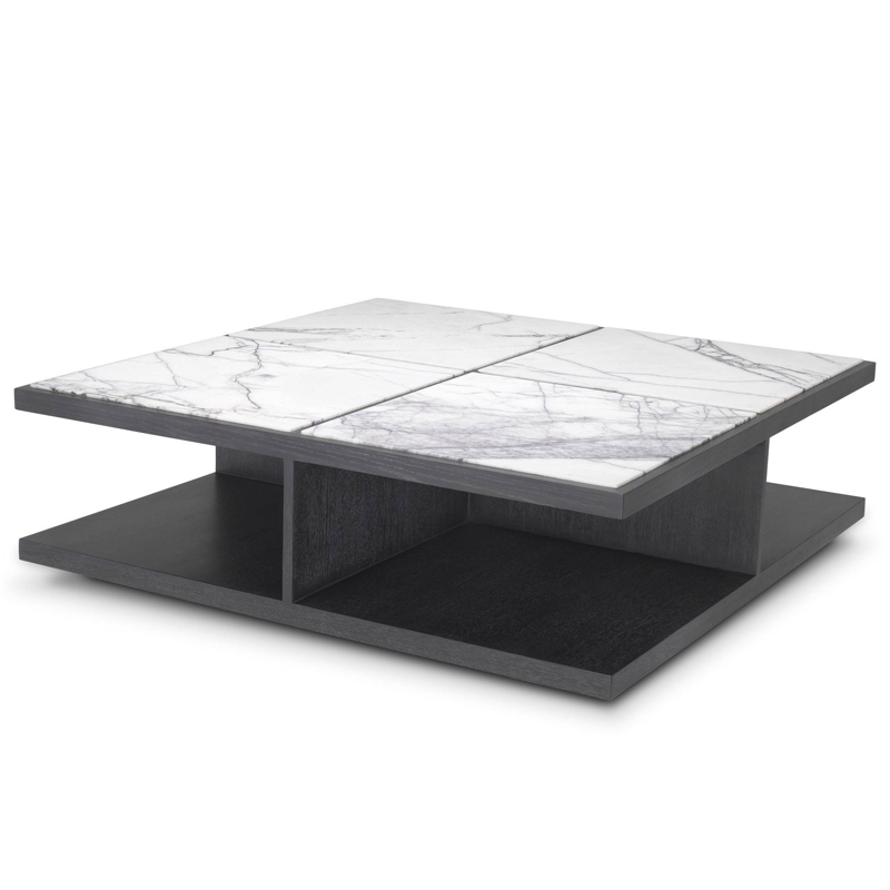 Кофейный стол Eichholtz Coffee Table Miguel Дерево Темно-Серый Белый Мрамор Bianco Кофейный стол Eichholtz Coffee Table Miguel Дерево Темно-Серый Белый Мрамор Bianco в Орле | Loft Concept