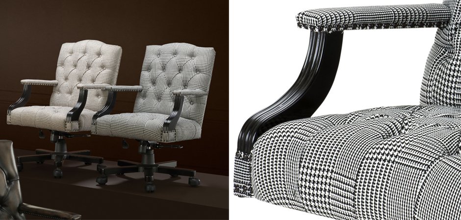Офисное кресло Eichholtz Desk Chair Burchell black & white Офисное кресло Eichholtz Desk Chair Burchell black & white - Loft-Concept в Орле