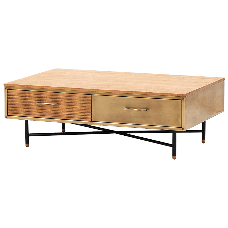 Кофейный стол Massy Coffee Table Древесина Латунь Черный Кофейный стол Massy Coffee Table Древесина Латунь Черный в Орле | Loft Concept