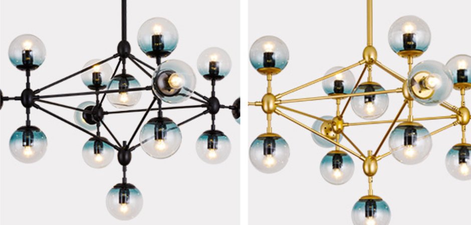 Люстра Modo Chandelier Globes Blue Ambre Gold Люстра Modo Chandelier Globes Blue Ambre Gold - Loft-Concept в Орле