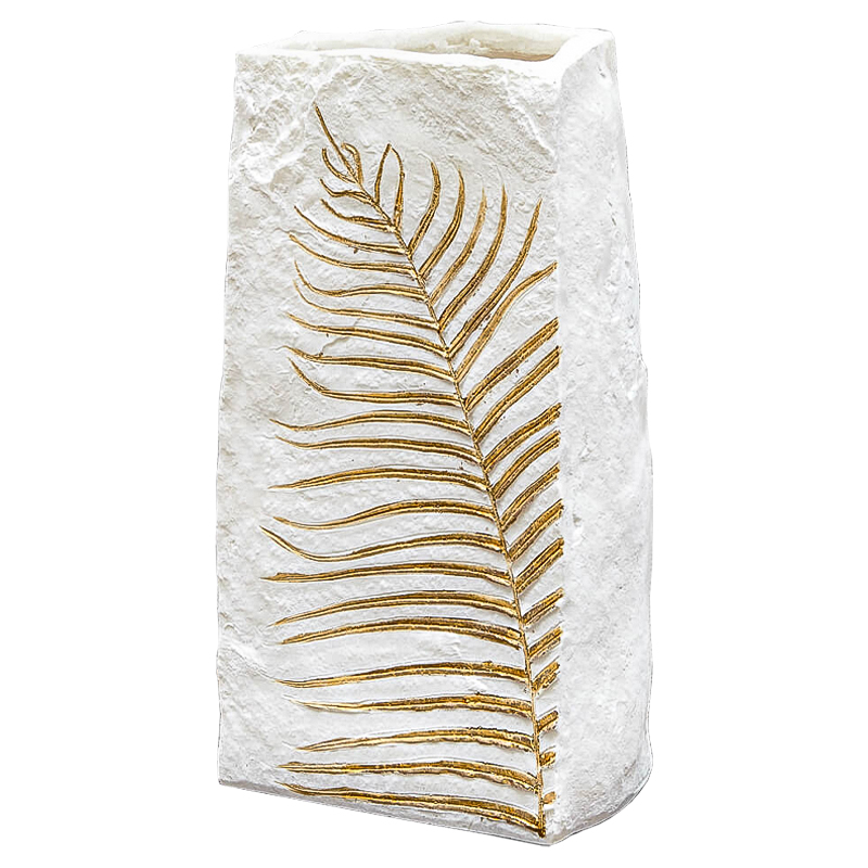 Ваза Ancient Fossil Vase 33 см Белый Золотой Ваза Ancient Fossil Vase 33 см Белый Золотой в Орле | Loft Concept