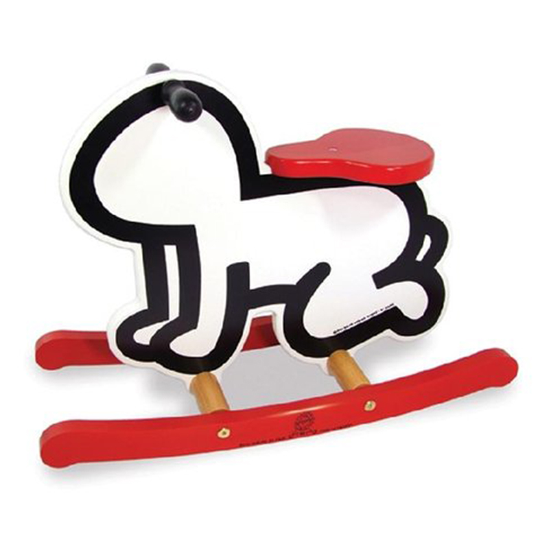 Детская деревянная качалка VILAC KEITH HARING ROCKER BABY TOY-WHITE Красный Черный Белый Детская деревянная качалка VILAC KEITH HARING ROCKER BABY TOY-WHITE Красный Черный Белый в Орле | Loft Concept