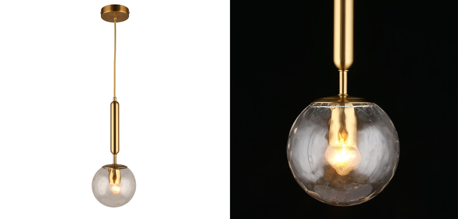 Подвесной светильник Bubble Glass с рельефным стеклом Подвесной светильник Bubble Glass с рельефным стеклом - Loft-Concept в Орле