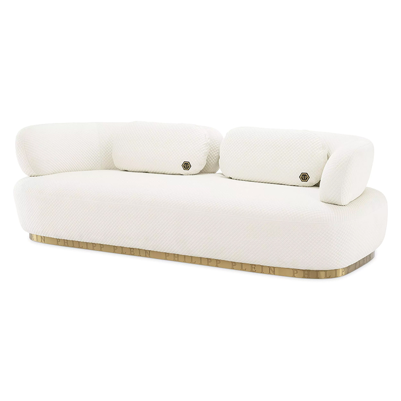 Диван Philipp Plein Sofa Signature Белый Белый Золотой в Орле | Loft Concept 