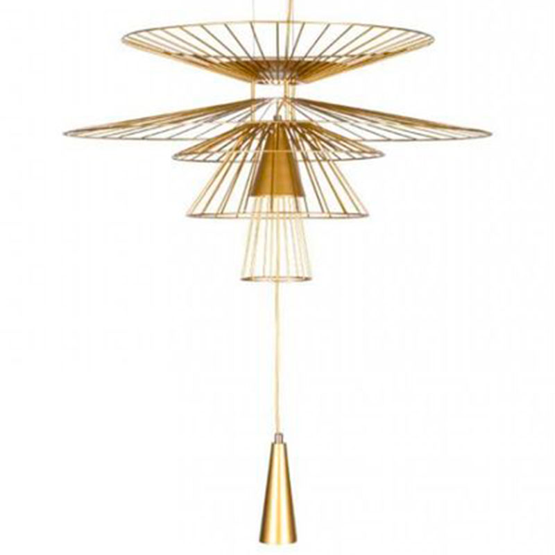 Люстра с металлическим плафоном Shade Metal Chandelier 100 см Золотой Люстра с металлическим плафоном Shade Metal Chandelier 100 см Золотой в Орле | Loft Concept