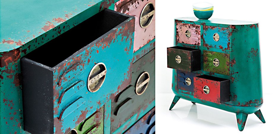 Комод металлический с цветными ящиками Retro Futurismo chest VI Комод металлический с цветными ящиками Retro Futurismo chest VI - Loft-Concept в Орле