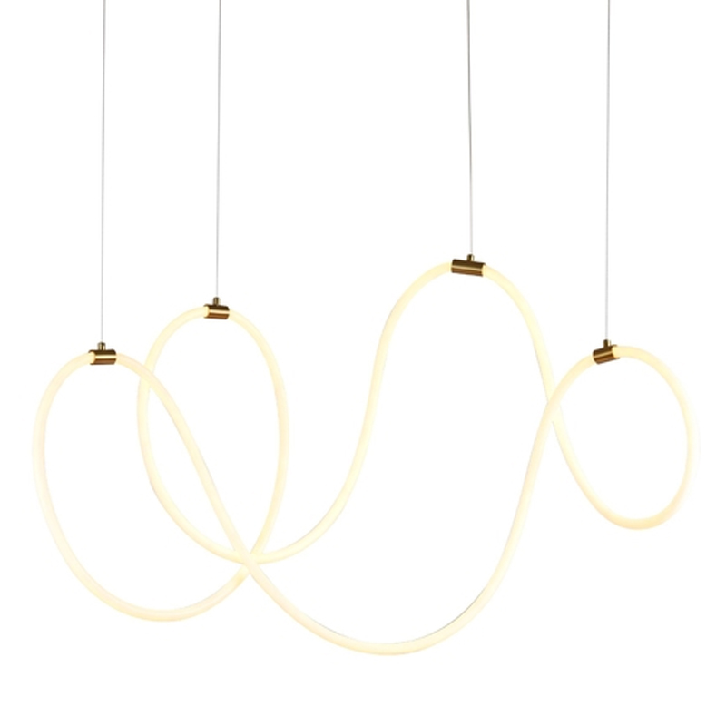 Подвесной светильник с плавными светодиодными линиями Luke Lampco Tracer Lamp Медь Белый Черный в Орле | Loft Concept 