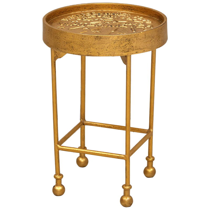 Приставной круглый столик Alain Gold Side Table Золотой Приставной круглый столик Alain Gold Side Table Золотой в Орле | Loft Concept