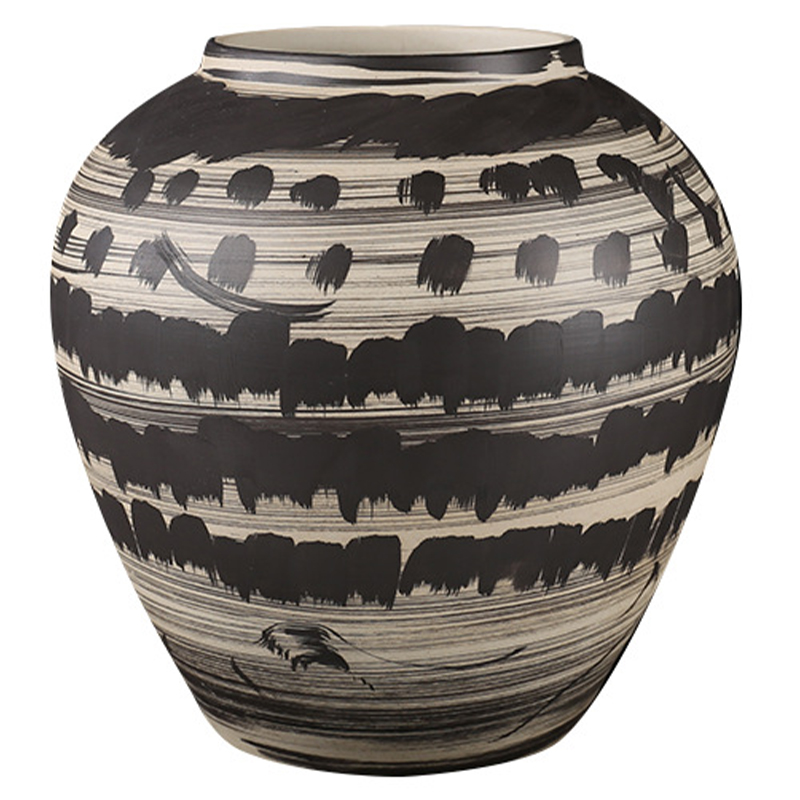 Ваза Kamaria Beige Black Vase Бежевый Черный Ваза Kamaria Beige Black Vase Бежевый Черный в Орле | Loft Concept