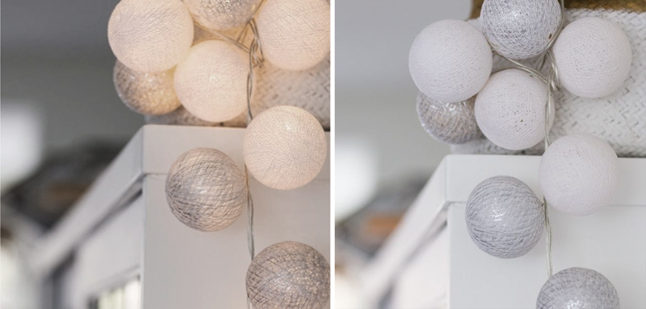 Гирлянда хлопковые фонарики Сotton Ball White-Silver - Loft-Concept в Орле