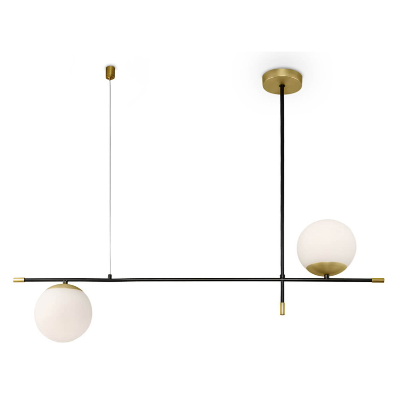 Светильник Spike Two Balls Hanging Lamp Белый Золотой Черный Светильник Spike Two Balls Hanging Lamp Белый Золотой Черный в Орле | Loft Concept
