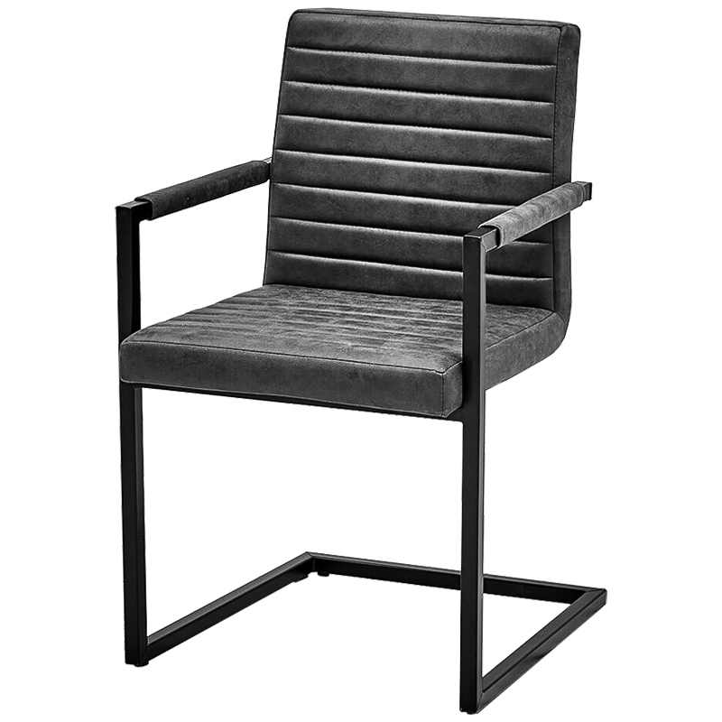 Стул с подлокотниками Dalak Stool Grey Черный Серый Стул с подлокотниками Dalak Stool Grey Черный Серый в Орле | Loft Concept