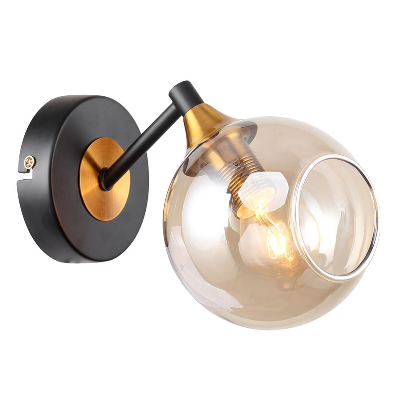 Бра Loft Globe Черный Латунь Янтарь (Amber) Бра Loft Globe Черный Латунь Янтарь (Amber) в Орле | Loft Concept