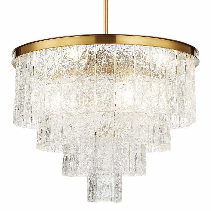 Люстра Renea Textured Glass Chandelier Brass D60 Латунь Прозрачное Стекло Люстра Renea Textured Glass Chandelier Brass D60 Латунь Прозрачное Стекло в Орле | Loft Concept