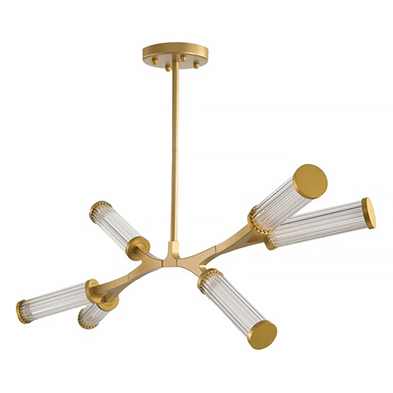 Люстра Cylinder Branches Chandelier Gold 6 Золотой Прозрачный Люстра Cylinder Branches Chandelier Gold 6 Золотой Прозрачный в Орле | Loft Concept