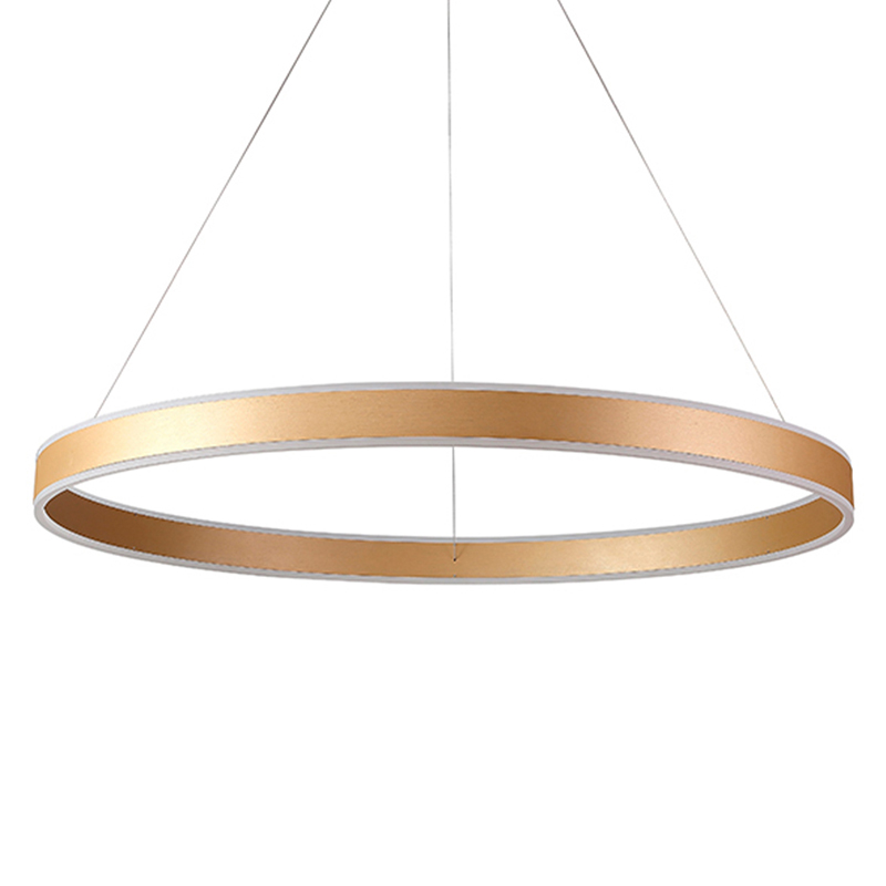 Люстра подвесная светодионая кольцевая золотого цвета Ring Horizontal Золотой Белый Люстра подвесная светодионая кольцевая золотого цвета Ring Horizontal Золотой Белый в Орле | Loft Concept