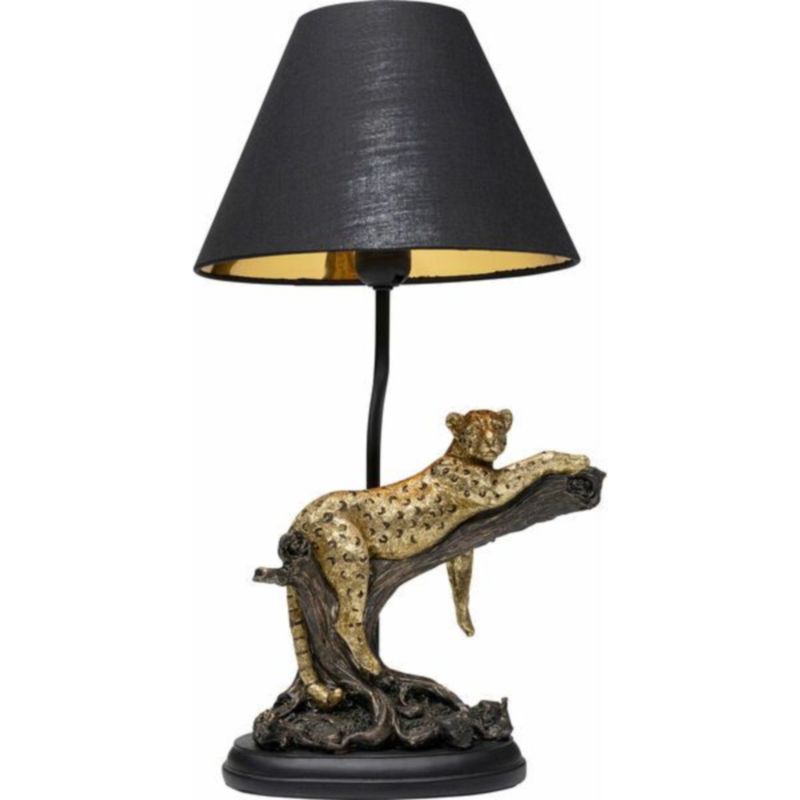 Настольная лампа черная Calm leopard Черный Золотой Настольная лампа черная Calm leopard Черный Золотой в Орле | Loft Concept