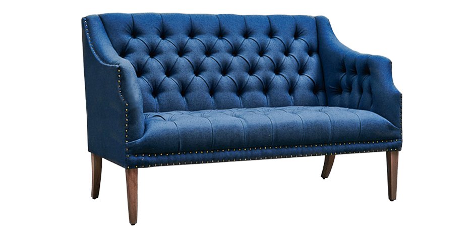 Диван Morton Capitone Sofa Диван синий лен Диван Morton Capitone Sofa Диван синий лен - Loft-Concept в Орле