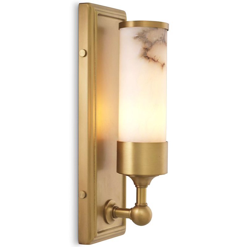 Бра Eichholtz Wall Lamp Valentine Alabaster Бежевый Белый Мрамор Bianco Латунь Бра Eichholtz Wall Lamp Valentine Alabaster Бежевый Белый Мрамор Bianco Латунь в Орле | Loft Concept